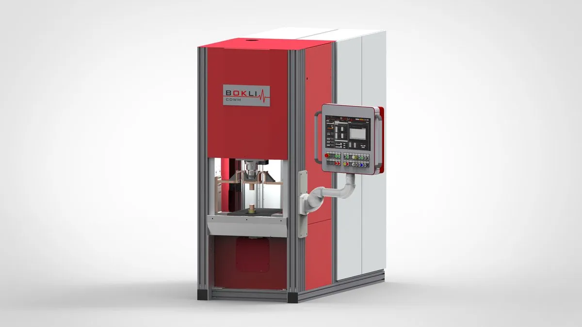 BOKLI Kondensatorentladungs-Schweißmaschine, schematisch bemaßt.